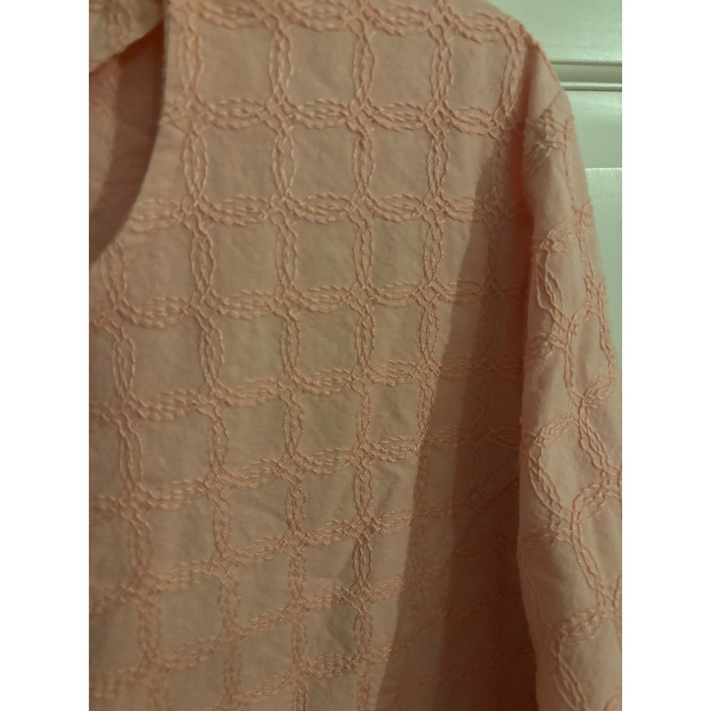 Life Style Woman Pink Cotton Embroidered Button Front Jacket 3/4 Sleeve Size 1X - Picture 3 of 8